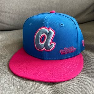Atlanta Braves New Era Blue/Pink MLB x Big League Chew Cotton Candy Hat